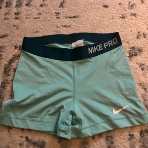 Nike pro teal shorts small
